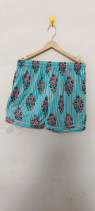Ensemble de pyjama d'été luxueux en coton imprimé à la main motif floral vert marin, respirant et écologique, avec haut boutonné - Product Image 3