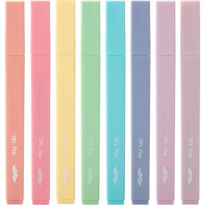 Set di Evidenziatori Estetici in Colori Pastello, 8 Pezzi, Punta a Scalpello, Resistenti allo Sbavamento, Colori Assortiti Stile Caramella - Product Image 1