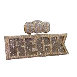 Newest Design Iced Out <b>Letter</b> Pendant Tow Tone Moissanite Pendant Highest Quality Jewelry From Manufacturer At Affordable Price - Product Image 1