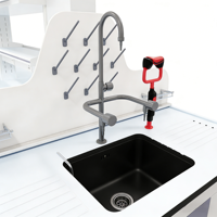 Nouveau modèle de table de travail de laboratoire centrale moderne en acier inoxydable avec étagères réglables et plateau résistant aux acides, modèle 25-SYZQ85 pour les écoles
