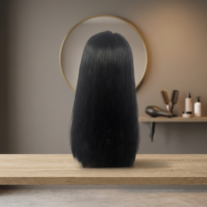 Long Natural Black Human Hair <b>Wig</b> Mono Base Premium Quality Remy Hair Indian Hair For Women - Product Image 3