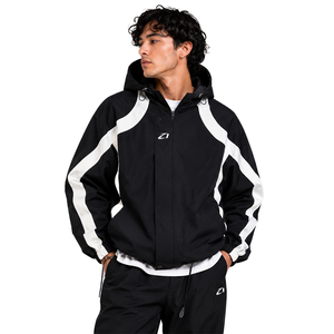 Chaquetas Cortavientos Premium para Hombre con Paneles en Contraste, Personalizadas, con Capucha, Estilo Urbano, Resistentes al Viento, de Nailon, Proveedor OEM - Product Image 1