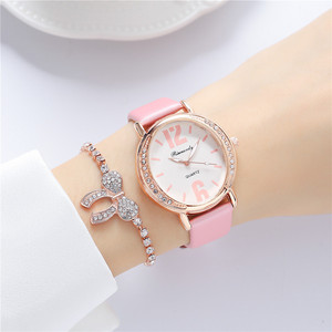 Relojes de Moda para Mujer 9809 2023 con Pulseras, Reloj de Cuero de Lujo para Chicas, Elegante - Product Image 1