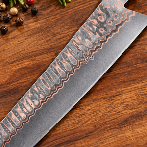 Cuchillo de Chef Personalizado Sa Mai de Acero de Damasco con Mango de Resina Turquesa, Hecho a Mano, Profesional, Black Smith 1987, 8 Pulgadas - Product Image 2