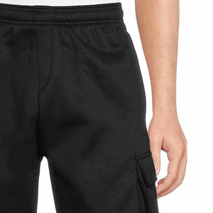 Pantalones Cortos Cargo para Hombre, Color Negro Sólido, Estilo Urbano, Cintura Media, Elásticos, de Secado Rápido, Transpirables, de Poliéster/Algodón, con Bolsillos - Product Image 2