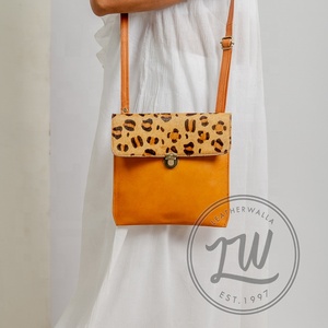 New Hot Selling Western Style Recycled Genuine Leather Bags Multi Color Handmade Leopard Women <b>Shoulder</b> <b>Sling</b> Bag - Product Image 1