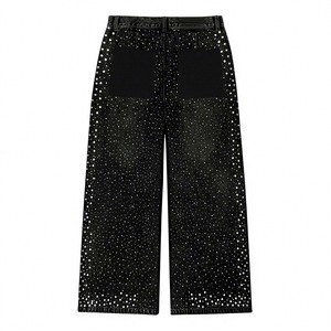 Pantalones Casuales de Mezclilla Clásicos para Hombre, Corte Holgado, Pierna Ancha, 100% Algodón, Sólidos, Duraderos, Jeans de Alta Calidad al por Mayor - Product Image 3