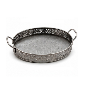 Oval Brass Serving <b>Tray</b> <b>Handles</b> Elegant Eco-Friendly Handmade Modern Design Commercial Grade Dishwasher Safe Residential Use - Product Image 2