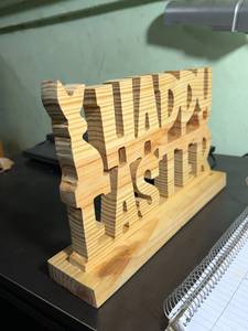 Letrero de Mesa de Madera Moderno Hecho a Mano para Feliz Pascua, Placa Decorativa con Letras de Conejo, Decoración de Mesa, Regalos de Pascua - Product Image 5