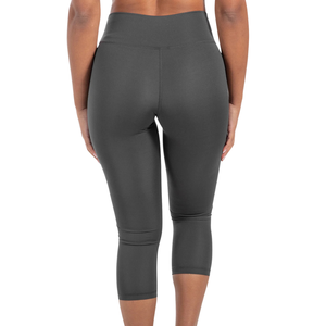 Leggings Capri Casuales de Cintura Alta para Mujer, Sólidos, Elásticos, Transpirables, de Secado Rápido, Compresión, Ropa Deportiva - Product Image 3