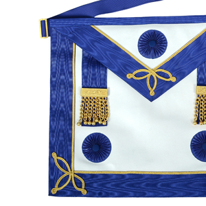 Tablier de Cérémonie Brodé Personnalisé avec Pompons Dorés – Tablier Décoratif Haut de Gamme pour Uniforme et Tenue de Cérémonie - Product Image 5