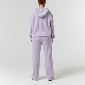 Customize Oem Logo Tracksuits for Women Hoodie and Pants Set Sweat Pants Embossing Hood Hoodies Sweat Suits2 Piece Set - Product Image 5