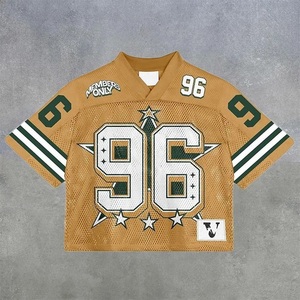 Custom Manufacturer Vintage Soccer Jerseys T-Shirt Oversized Mesh O-Neck Crop Boxy Mesh Football Jersey Men's Sports Shirt - Product Image 5