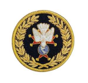 Insignias Bordadas a Mano con Hilo Dorado, Diseño Masónico, Insignias Bordadas Personalizadas - Product Image 3