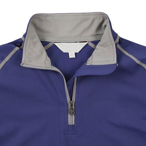 Haut de sport pour femme violet à manches longues avec fermeture éclair, régulier, respirant, anti-humidité, couleur unie, pour l'équitation - Product Image 2