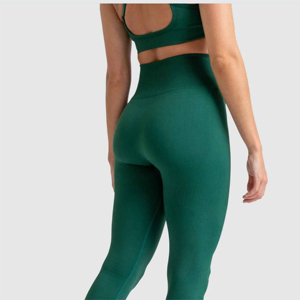 Custom Best Price Professional Design Women Yoga <b>Leggings</b> Breathable Anti-Bacterial <b>Seamless</b> Knitted Mid Waist Full Length - Product Image 4