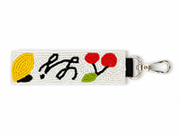 Porte-clés artisanal classique perlé, breloque de sac colorée avec perles, fermoir mousqueton doré, design réglable et personnalisable