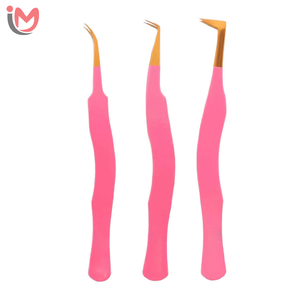 Pince à épiler professionnelle multi-usages en acier inoxydable, pointes plates et inclinées, noire, pour le modelage des sourcils et l'épilation - Product Image 1
