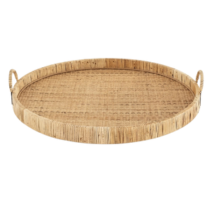 Bandeja Rústica de Ratán Tejido con Marco de Madera, Tabla de Servir para Estación de Café, Encimera de Cocina, Decoración Elegante para el Hogar, Regalo - Product Image 1