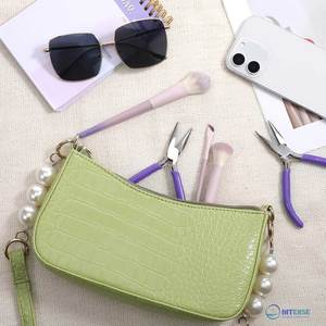 Purple Stainless Steel Mini Needle Nose <b>Pliers</b> <b>Set</b> 2pcs Jewelry Chain Nose Small Craft Tool Smooth Jaw Comfort Grip Wire Bending - Product Image 3