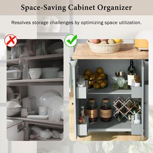 Carrello da Cucina con Ruote da 137 cm, con Piano Ribaltabile e 3 Ripiani Estraibili per Stoccaggio, Carrello da Cucina con 3 Ripiani Estraibili - Product Image 6