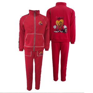 Survêtement de jogging en polyester à manches longues avec logo personnalisé, ensemble de survêtement privé, sweat à capuche zippé et pantalon, 2 pièces, en cuir technique uni, pour le football - Product Image 3