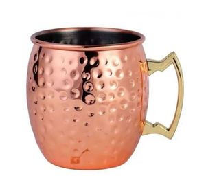 Hammered <b>Copper</b> Moscow Mule Mug Rustic Finish Stainless Steel <b>Cup</b> with Handle for Cold Drinks Parties Gifts - Product Image 4