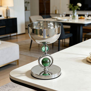 Candelabro Moderno de Metal con Acento de Piedra Verde, Portavelas Decorativo de Lujo, Decoración para Mesa, Regalo para el Hogar - Product Image 5