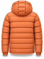 Veste matelassée à capuche pour homme, orange, imperméable, séchage rapide, coupe-vent, fermeture éclair, rembourrage en polyester, hiver, longueur standard