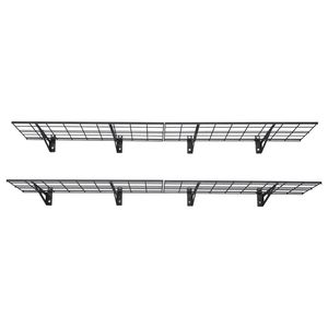 Set di 4 Scaffali a Muro in Acciaio a 2 Livelli per Garage, 1 x 3 Piedi con Ripiani Flottanti 12 x 72 Pollici per Ripiano - Product Image 1