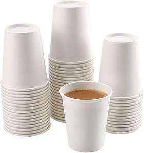 Vasos de Papel Desechables para Café y Té, Diseño Más Reciente de 2026, Muestra Gratis de Fábrica, Producto Ecológico para Llevar, 7oz 10oz 12oz, Blanco - Product Image 1