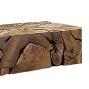ARTERRA Luxury <b>Rustic</b> Natural Teak Root Slice Block <b>Table</b> Durable Handcrafted Artisan <b>Coffee</b> <b>Table</b> - Product Image 3