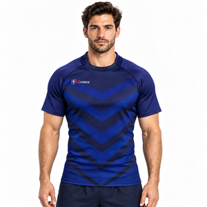 Maillot de rugby personnalisé, matière polyester respirante, impression par sublimation, léger, confortable, coupe athlétique, séchage rapide - Product Image 1