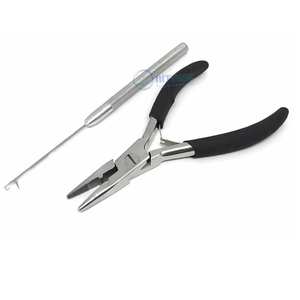 Pince de pose et de retrait d'extensions capillaires en acier inoxydable de 5 pouces pour usage en salon, légère, réutilisable, à double ressort, avec poignée en mousse confortable - Product Image 6