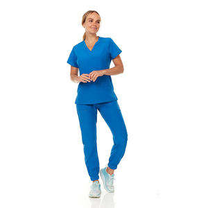 Hot Sale Hospitals Nursing Scrub Suits For Ladies Blue Color Regular Fit Anti-Bacterial Breathable <b>Doctors</b> Uniforms - Product Image 5