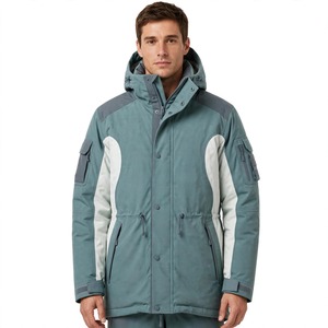 Chaqueta Acolchada con Capucha para Hombre, Color Personalizado, Impermeable, Cortavientos, Deportiva, Larga, de Poliéster - Product Image 1