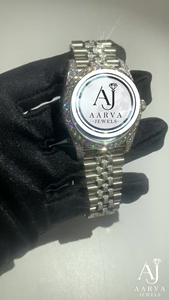AARVA JEWELS นาฬิกาข้อมือสตรีสแตนเลสหรูหราขอบเพชร 20 มม. 36 มม. หน้าปัดควอตซ์อะนาล็อกคริสตัลแซฟไฟร์ มิโยตะ - Product Image 3