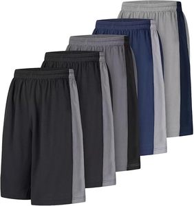 Real Essentials 5 Pack- กางเกงขาสั้นตาข่ายสำหรับผู้ชายขนาด 9 นิ้ว – สำหรับออกกำลังกาย ฟิตเนส บาสเก็ตบอล วิ่ง ใส่ลำลอง มีกระเป๋า - Product Image 5