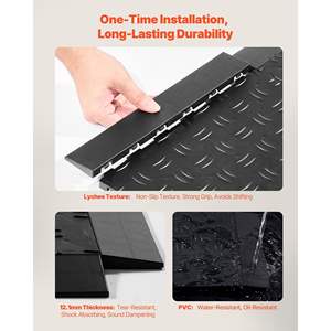 Male Garage Floors Transition <b>Edge</b> Kit 15 PCS Sturdy <b>Black</b> PP Interlocking Modular Floor Edging Slip-Resistant Easy Assembly - Product Image 3