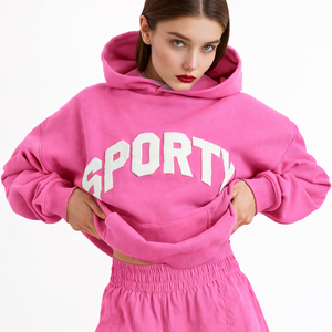 Conjunto de Sudadera con Capucha y Pantalones Cortos por Encima de la Rodilla para Mujer, en Spandex/Poliéster, Sólido, Suave y Transpirable, Dos Piezas, Estilo Casual para Uso Diario - Product Image 6