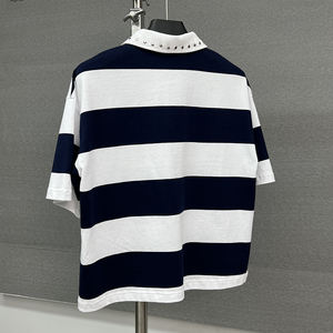 Camiseta de Fútbol de Algodón 100% Personalizada, Camiseta Deportiva de Rugby, Camiseta de Fútbol a Rayas, Fabricante de Camisetas Polo para Hombre - Product Image 2