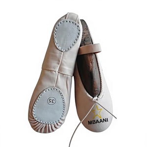 Zapatos de Ballet Suaves MBAANI, Parte Superior de Cuero Genuino, Calzado Plano para Entrenamiento de Danza, Talla 12 para Niñas - Product Image 6