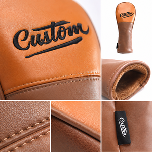Custom Leather <b>Golf</b> Head Covers Solid Color Driver Fairway Hybrid Protection Cover with Elastic Band Closure Head Covers Driver - Product Image 3