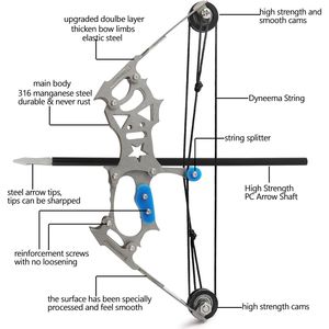 RH/LH allenamento sport all'aria aperta Set di arco per caccia pratica divertente intrattenimento tiro con l'arco regalo arco destra/mano sinistra - Product Image 3