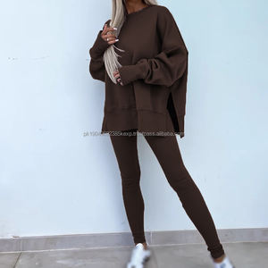 LOGO Diseño personalizado Conjunto de 2 piezas para mujer Ropa de calle Pantalones de chándal y sudaderas con capucha SetDDP Envío - Product Image 4