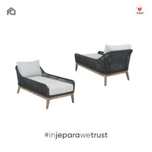 Chaise longue de luxe en teck et corde pour extérieur avec coussin imperméable, idéale pour villas tropicales, piscines et patios. - Product Image 6