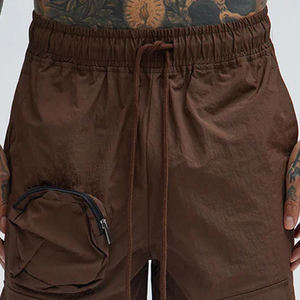 Minimal Design <b>Men</b> <b>Shorts</b> <b>With</b> Comfortable Nylon Material For Bulk Buyers / Casual Wear Design <b>With</b> <b>Zip</b> <b>Pockets</b> And Drawstrings - Product Image 2