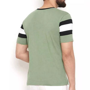 Camiseta de manga corta para hombre, cuello redondo, 100% algodón, verde/negro/blanco, personalizable, alta calidad, económica, con la mejor calidad OEM. - Product Image 4