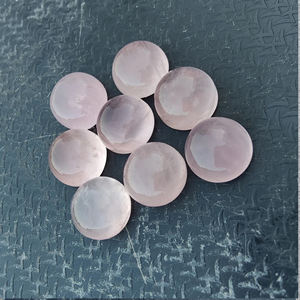 Quartz rose naturel poli et calibré |   Pierre cabochon ronde en vrac pour la fabrication de bijoux, tailles personnalisées disponibles - Product Image 2