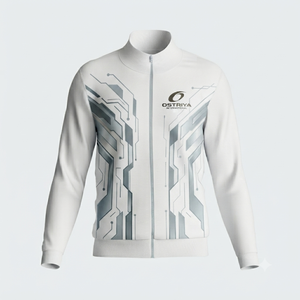Ostriya Intl Men's Full Zipper Coated Streetwear <b>Jacket</b> Stylish Outdoor Warm Soft <b>Fleece</b> <b>Lining</b> Front Logo Cold Weather Stand - Product Image 4